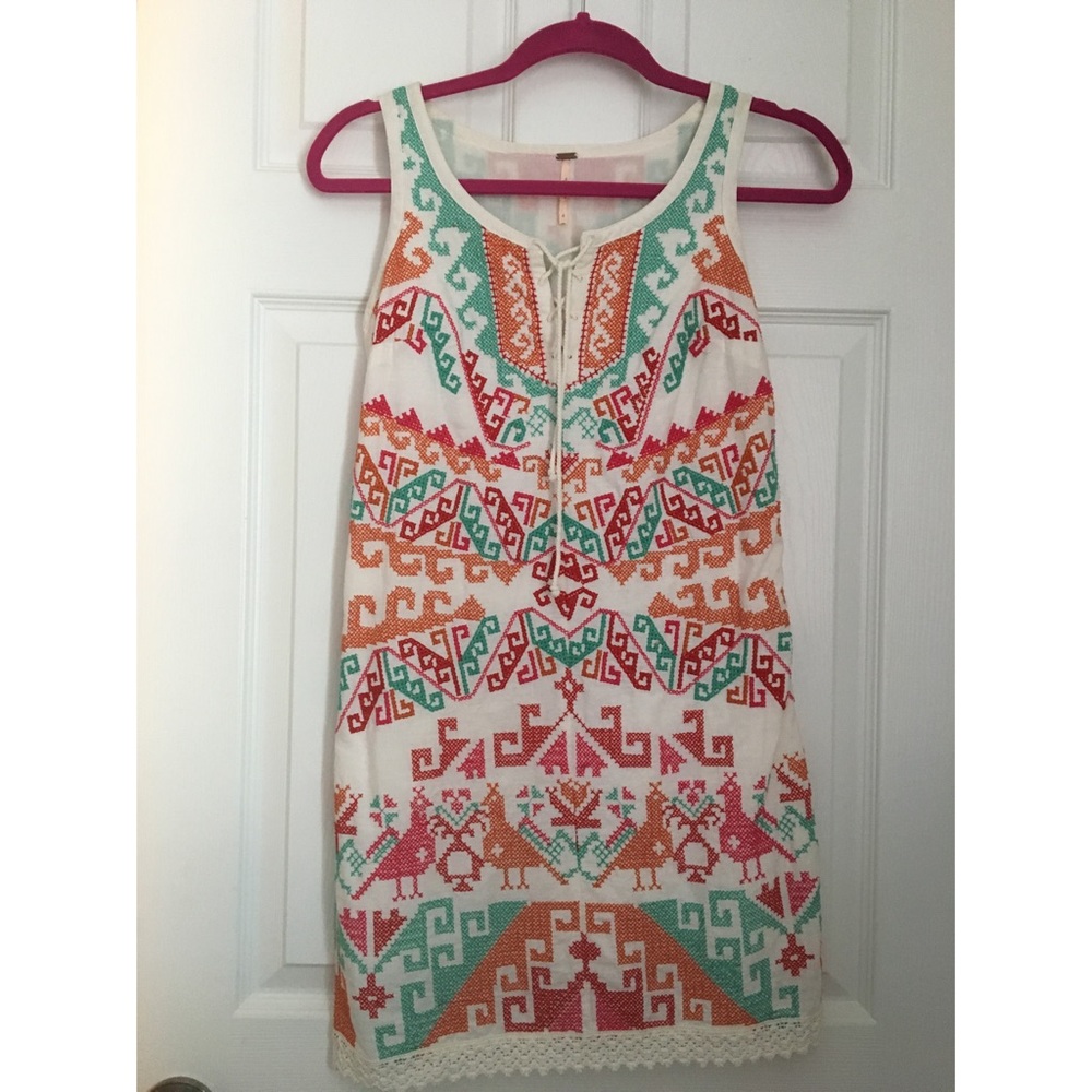 Free People embroidered shift dress